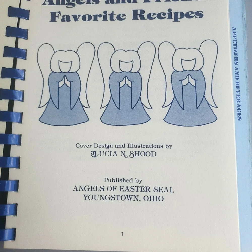 Angels & Friends Favorite Recipes COOKBOOK 1981 Youngstown Ohio Vintage NOS New